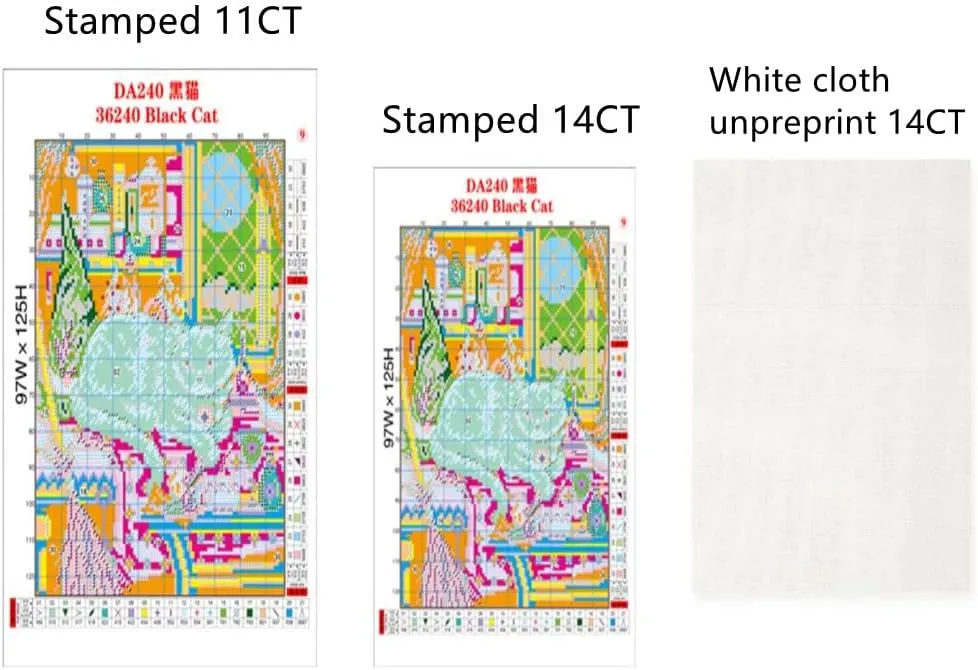 CaptainCrafts New Cross Stitch Kits Embroidery Kit Full Range Villages Landscape Pre-Printed and Counted Fabrics Kits for Adults Beginners Home Decor (Stamped 14CT, House of Lavande)
