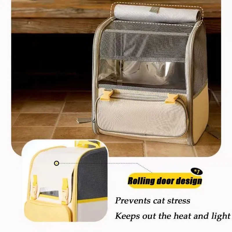 Car Cat Carrier for Honda e 2019-2024, Pet Carrier Travel Bag for Small Medium Cats with Mesh Ventilation, Breathable Foldable for Airplane, Car, Vet Visits,Yellow