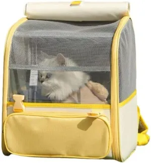 Car Cat Carrier for Honda e 2019-2024, Pet Carrier Travel Bag for Small Medium Cats with Mesh Ventilation, Breathable Foldable for Airplane, Car, Vet Visits,Yellow