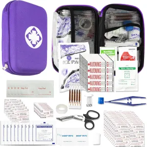Car-Home Survival First-Aid Kit Emergency-Kit - Purple 273Piece Equipment Travel Supplies First Aid Set Home Essentials Camping Hiking YIDERBO