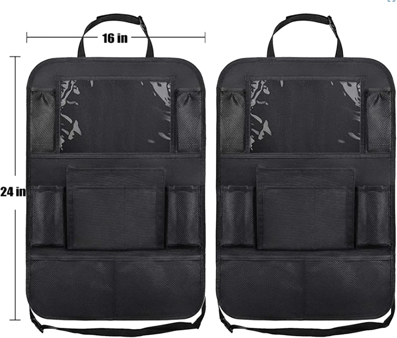 Car Seat Organiser for Volkswagen VW Atlas (7-Seater) 2018 2019 2020 2021 2022 2023 2024 2025, 1Pcs Multifunctional Tidy 10 Pockets Storage Bag Travel Hanging Universal Accessories,B