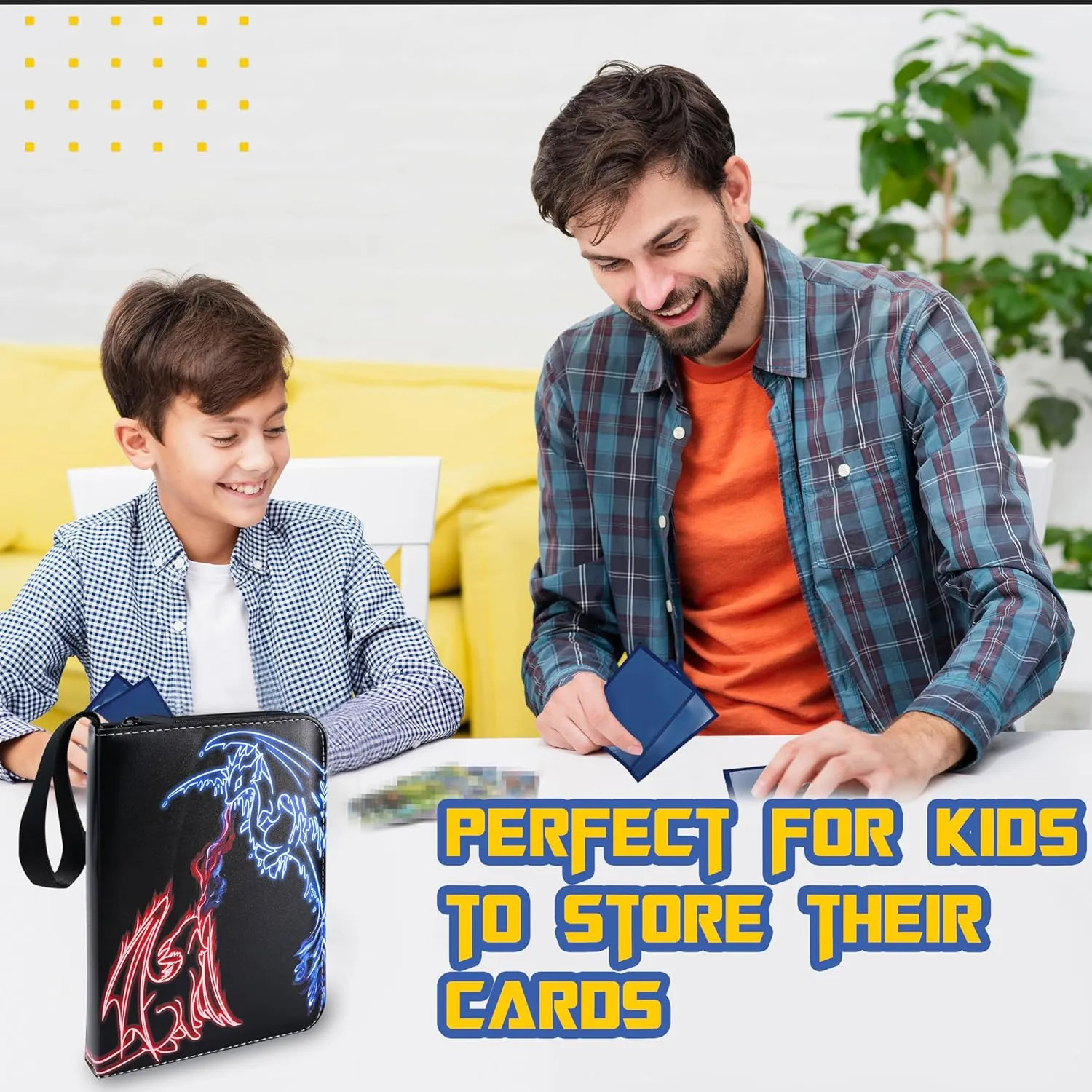 Card Binder, 4Pocket Trading Card Album, 400Pocket Double Sided Display Card Binder, Expandable, 3-Ring Zipper Sports Book is Gifts for Boys and Girls, for YuGiOh, MTG, TCG, Game Card & Sports Card