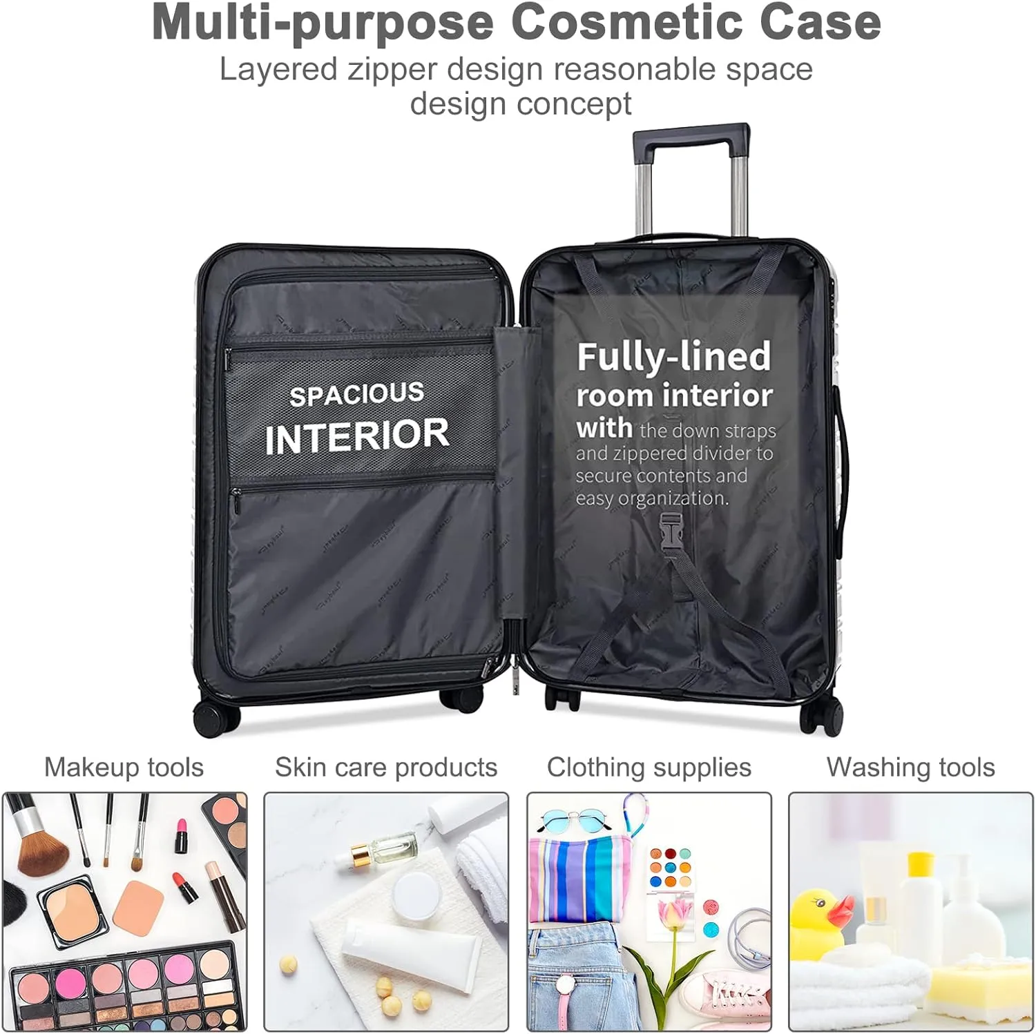 Carry On Luggage 22x14x9 Airline Approved, Hard Case Luggage Sets 2 Piece, PC ABS Small Luggage Suitcase with TSA Lock & Spinner Wheels (14/20) - Green