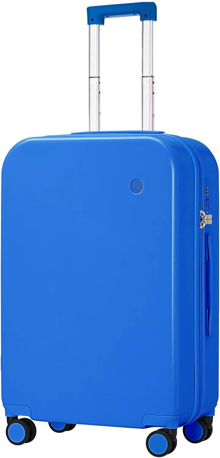 Carry on Luggage, Mixi Suitcase Spinner Wheels Luggage Hardshell Lightweight Rolling Suitcases PC with Cover & TSA Lock for Business Travel Klein Blue