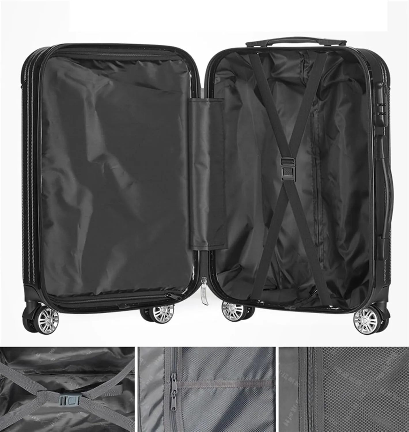 Carry On Luggages Suitcase ABS Luggage Hardside Lightweight Durable Suitcase Spinner Wheels Suitcase High Capacity Luggage Suitcases (D-20