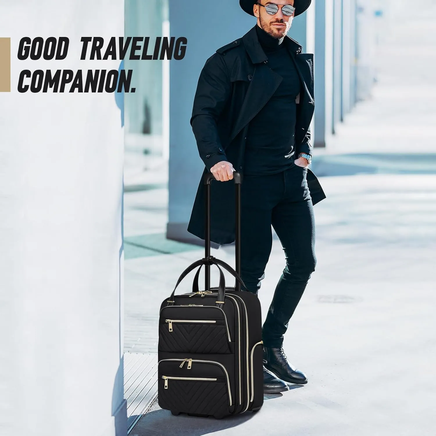 Carry-On Underseat Luggage with Wheels,Underseat Lightweight Suitcase for Women Men,16 inch Airlines Luggage for Overnight Business Travel