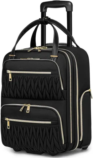 Carry-On Underseat Luggage with Wheels,Underseat Lightweight Suitcase for Women,16 inch Airlines Luggage for Overnight Business Travel