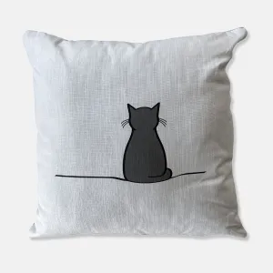 Cat Cushion with Sitting Cat and Sleeping Cat