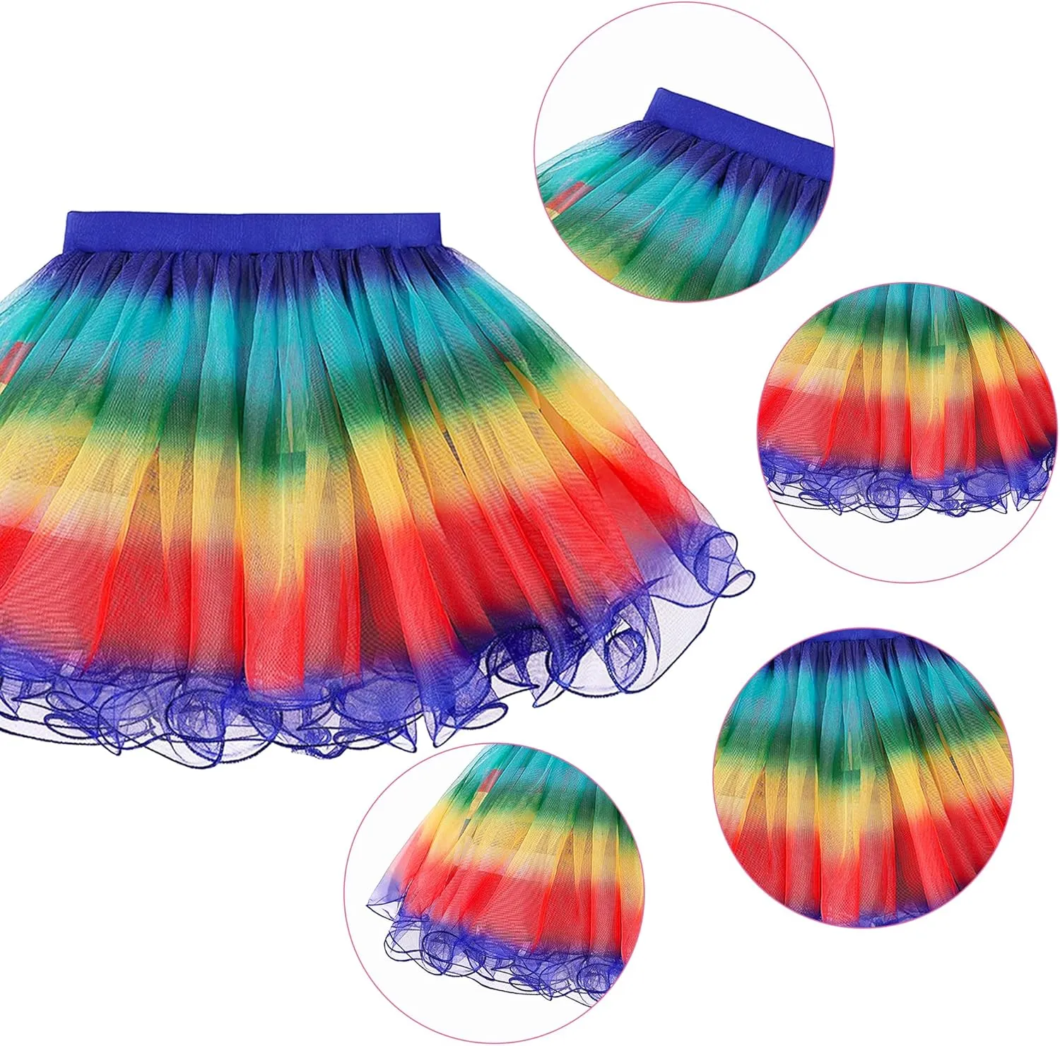 Cat Dollhouse Costume for Girls withT-Shirt and Rainbow Tutu, Headband and Bag Halloween Birthday Party Outfits