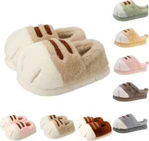 Cat Paw Slippers, Cat's Paw Slippers Winter Warm Furry Bedroom House Shoes, Funny Cat Paw Shoes for Indoor