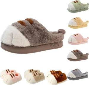 Cat Paw Slippers, Cat's Paw Slippers Winter Warm Furry Bedroom House Shoes, Funny Cat Paw Shoes for Indoor