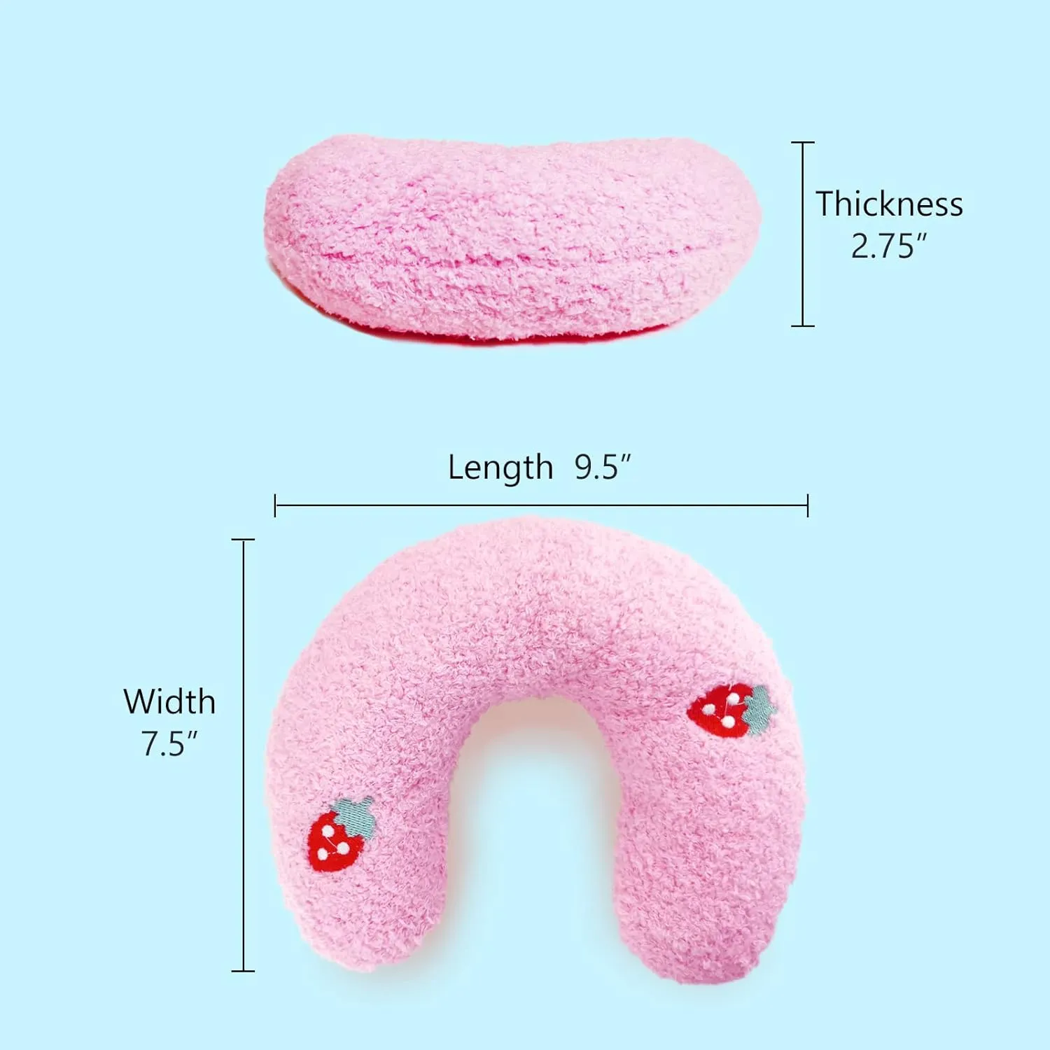Cat Pillow for Indoor Cats, Ultra Soft Fluffy Cat Calming Pillow, Half Donut Cuddler with Cute Embroidery Pattern Providing Support of Pet Neck, Machine Washable