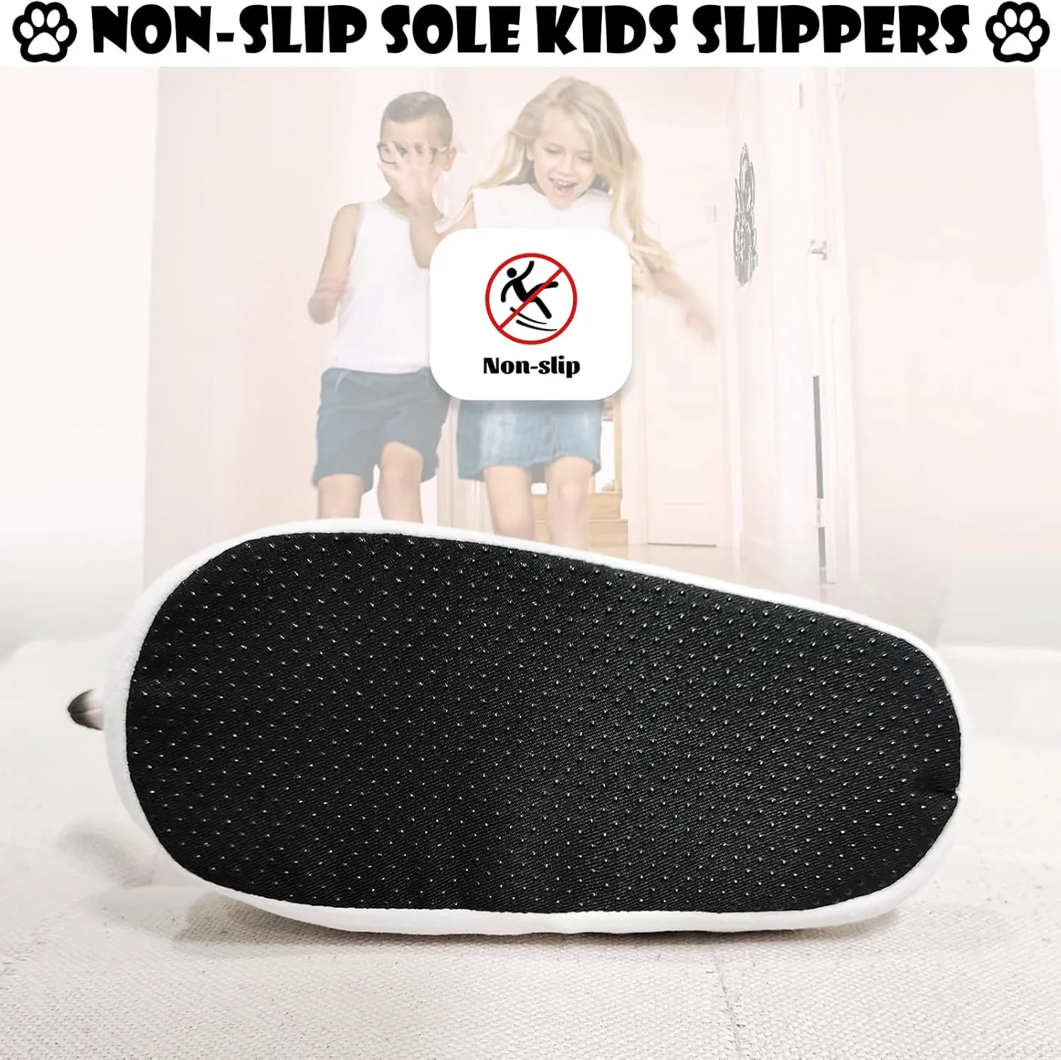 Cat Slippers for Kids, Indoor House Slippers,Non-slip Sole, Cute slippers with Cat, Cat Gifts for Girls Boys/Christmas/Halloween Gifts
