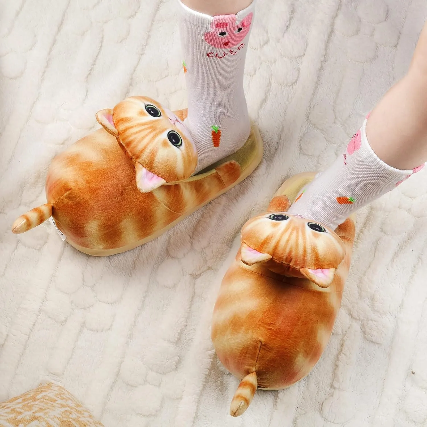 Cat Slippers for Kids, Indoor House Slippers,Non-slip Sole, Cute slippers with Cat, Cat Gifts for Girls Boys/Christmas/Halloween Gifts