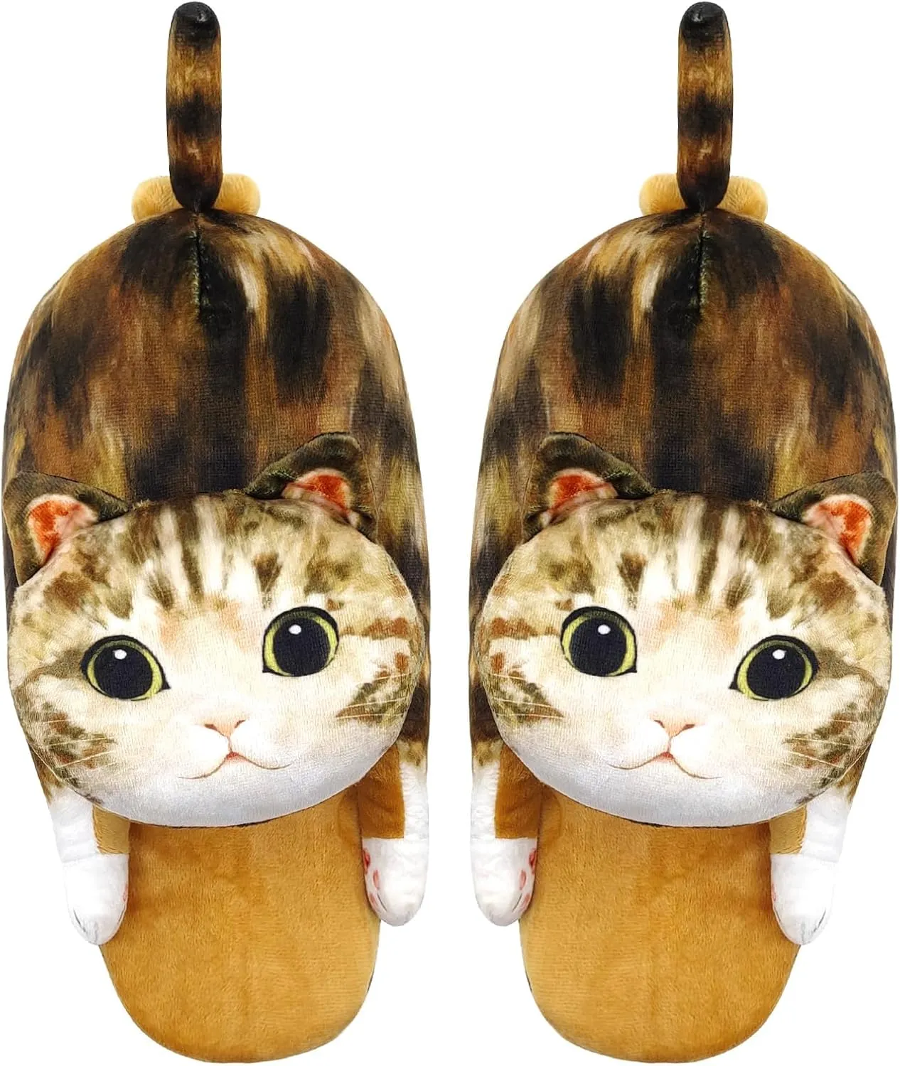 Cat Slippers for Women, Cute Fuzzy Animal Slippers For Indoor and Outdoor, Comfy Non-Slip Memory Foam Sole, Funny Cat Lover Gifts for Women