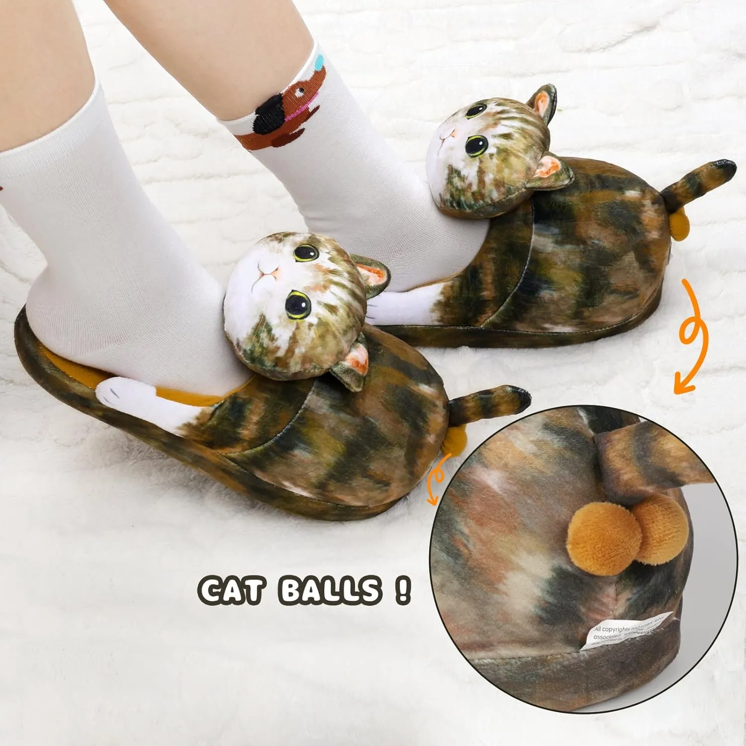 Cat Slippers for Women, Cute Fuzzy Animal Slippers For Indoor and Outdoor, Comfy Non-Slip Memory Foam Sole, Funny Cat Lover Gifts for Women
