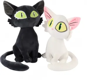 Cat Stuffed Animal - Cute Cat Plush – 12in Black and White Kitty Plushies for Girls, Kids & Kitten Lovers – 2 Pack Soft Stuffed Animals