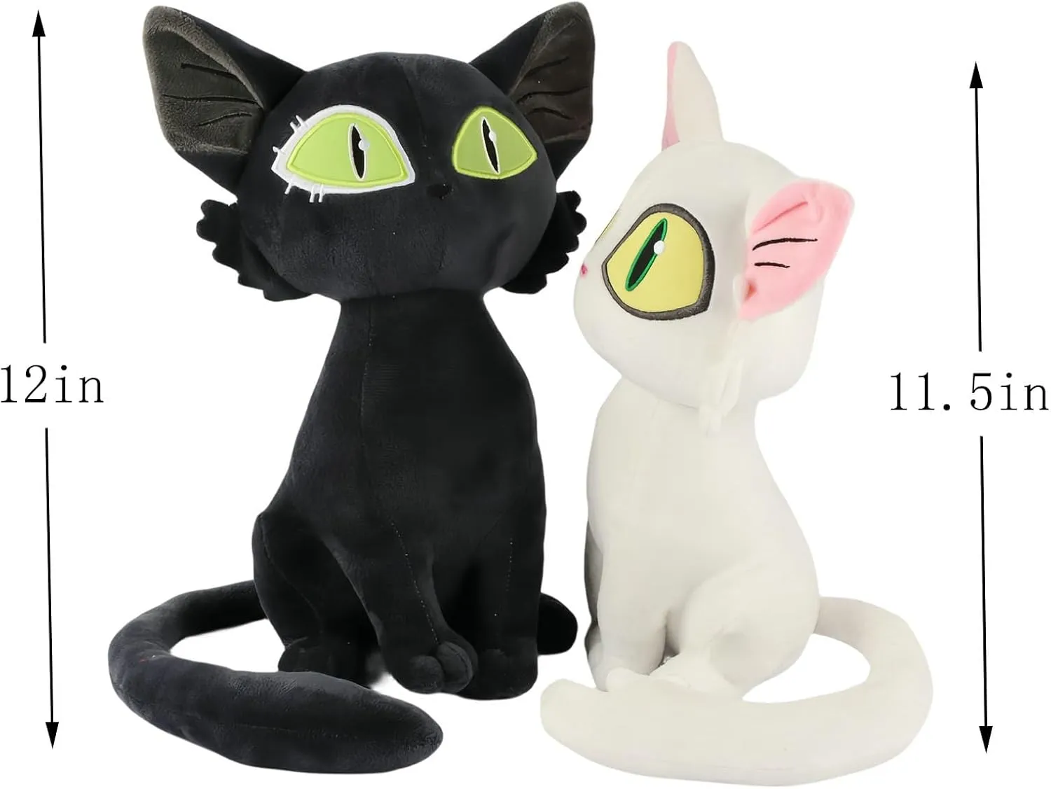 Cat Stuffed Animal - Stuffed Animals for Teens - Suzume no Tojimari Cat Plush Kawaii Decor 2pcs (Black and White cat Plush)