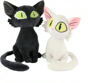 Cat Stuffed Animal - Stuffed Animals for Teens - Suzume no Tojimari Cat Plush Kawaii Decor 2pcs (Black and White cat Plush)