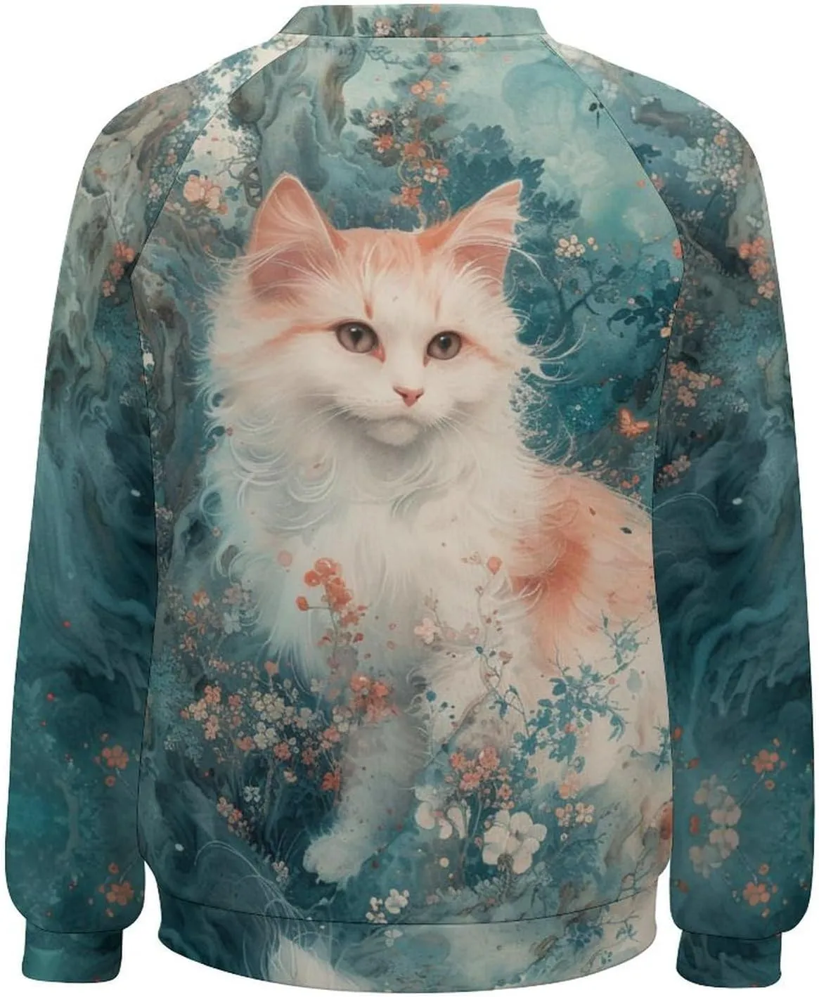 Cat Sweatshirts for Women Cute Cat Sweater Graphic Crewneck Sweatshirts Oversized Novelty Funny Sweatshirts Sweater