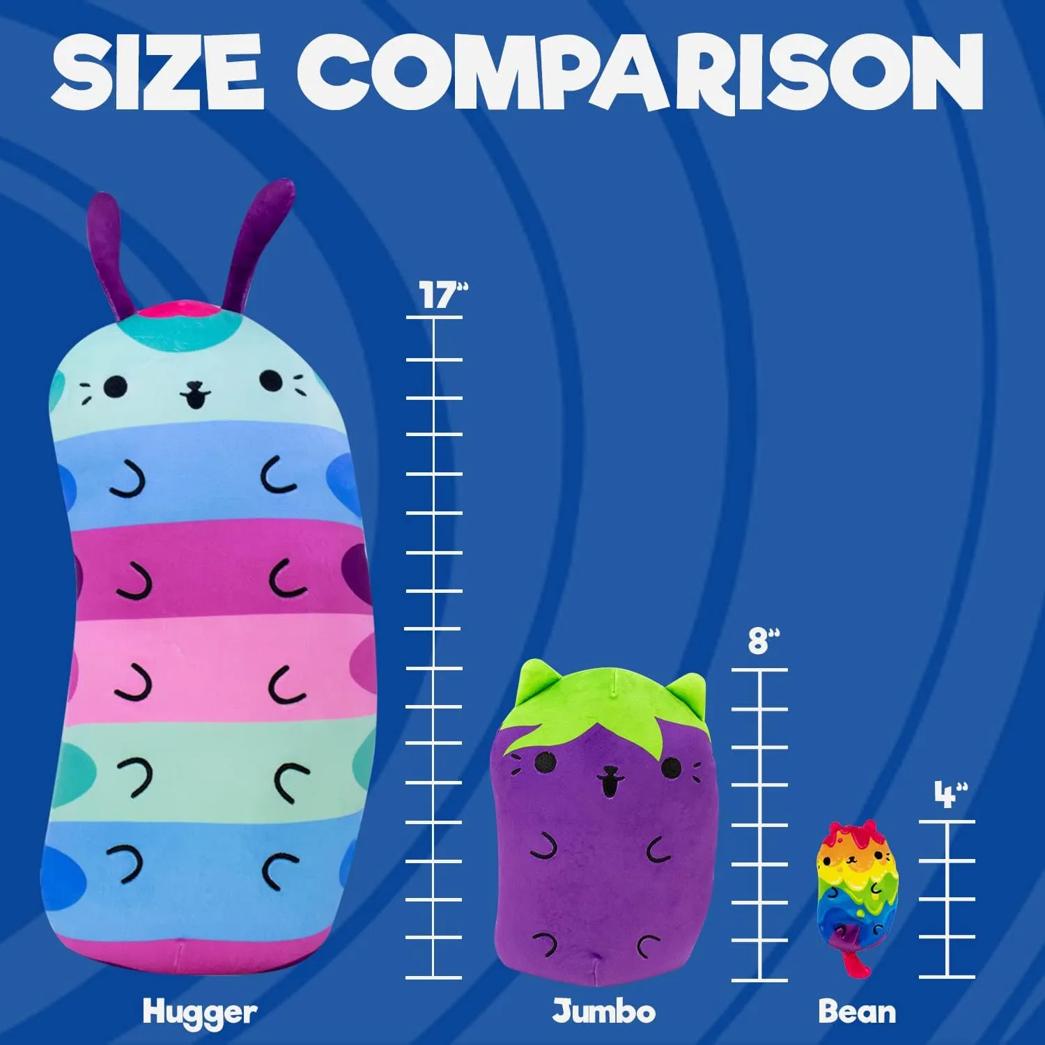 Cats vs Pickles - Hugger - Caterpillar - 17" Super-Soft and Huggable Plush! The Perfect Cuddle Buddy! Use as Fun Bedroom Décor, Bed Pillows, or Calm Down Toys!