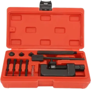 Chain Breaker, Universal Multiple Sizes Motorcycle Tool Kit Compact Chain Tool for Splitting, Repairing, and Joining Motorcycle Drive Chains