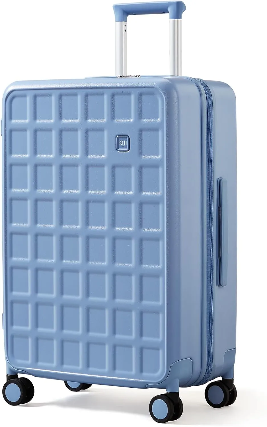 Checked 24 inch Luggage with 8 Spinner Wheels, Large Suitcase with TSA Lock, 100% Lightweight PC Hard Shell travel luggage Suitcases for Men Women, 24-Inch Checked-In, Blueberry Blue