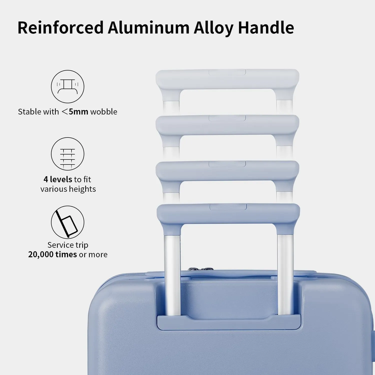 Checked 24 inch Luggage with 8 Spinner Wheels, Large Suitcase with TSA Lock, 100% Lightweight PC Hard Shell travel luggage Suitcases for Men Women, 24-Inch Checked-In, Blueberry Blue