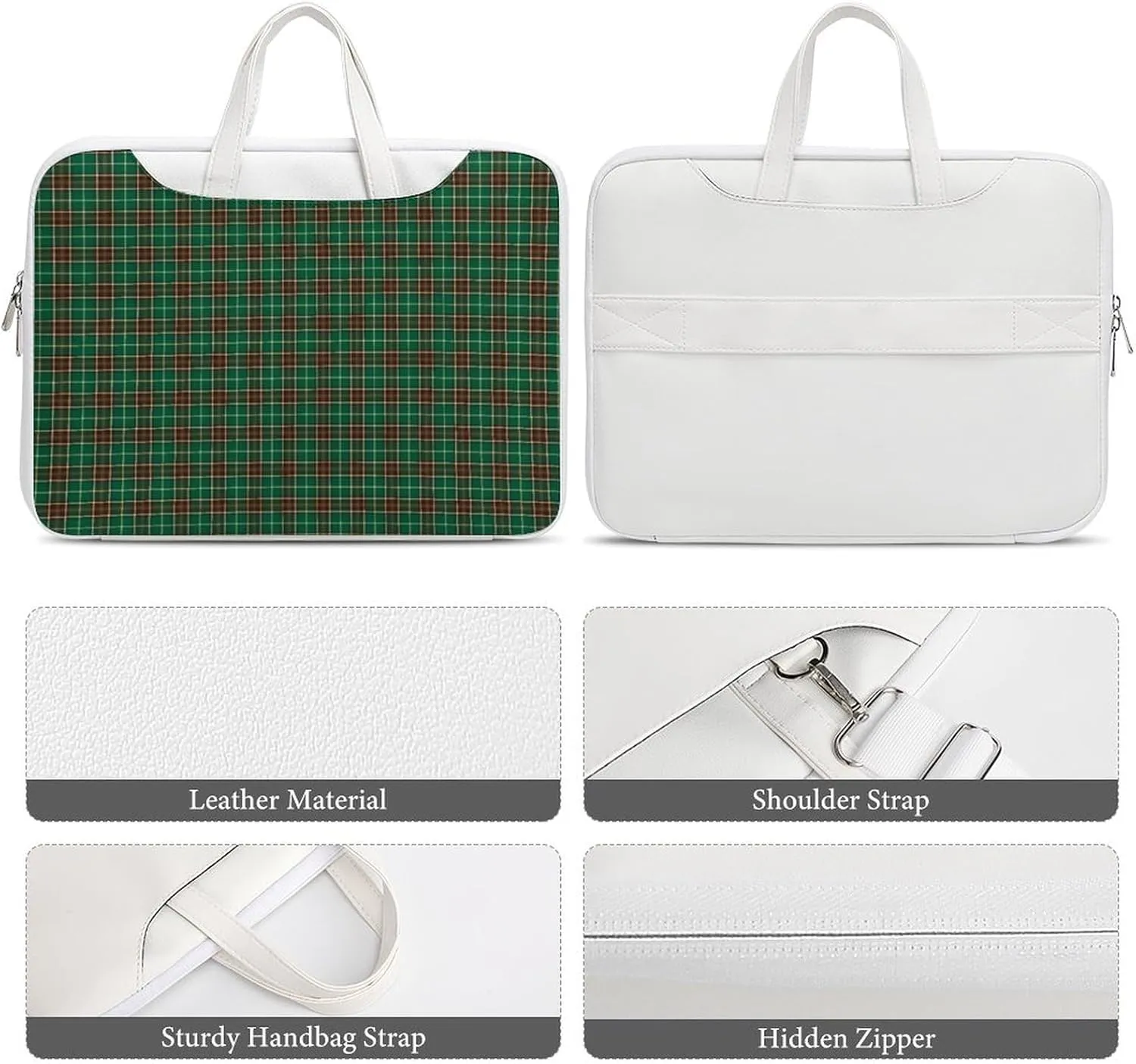 Checkered Black And White Handheld Single Shoulder Crossbody Laptop Bag Unisex