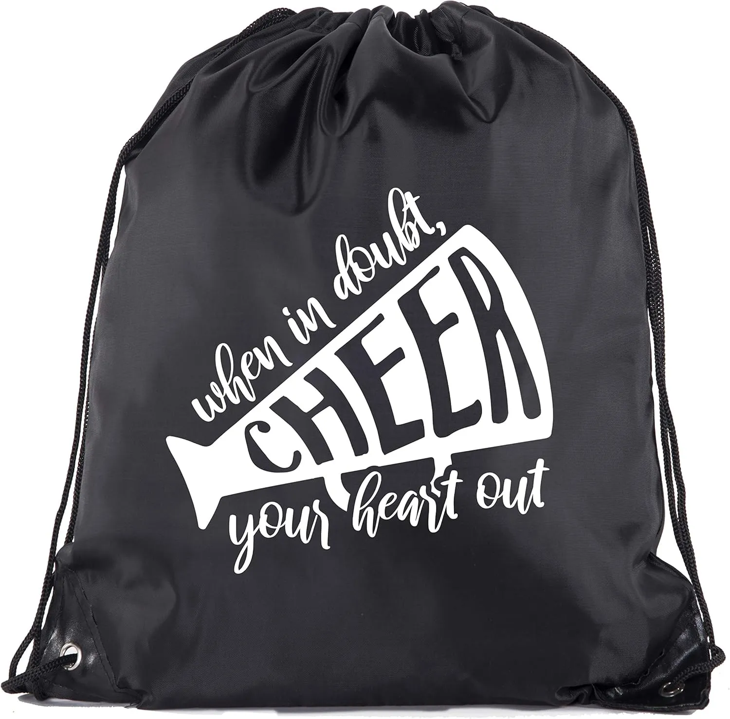 Cheer Bags, Pom Pom and Cheerleader drawstring Backpacks, Cheerleader Team bags