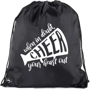 Cheer Bags, Pom Pom and Cheerleader drawstring Backpacks, Cheerleader Team bags