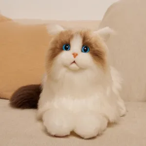 Chongker Weighted Stuffed Animals,Handmade Realistic Cat Plush Toy 3LBS,Lifelike Real Cat Size Companion Pet