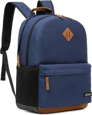 Classic Laptop Backpack with Padded 17 inch Laptop Sleeve, Multi Pocket Backpack, Casual Daypack Backpacks (Navy)
