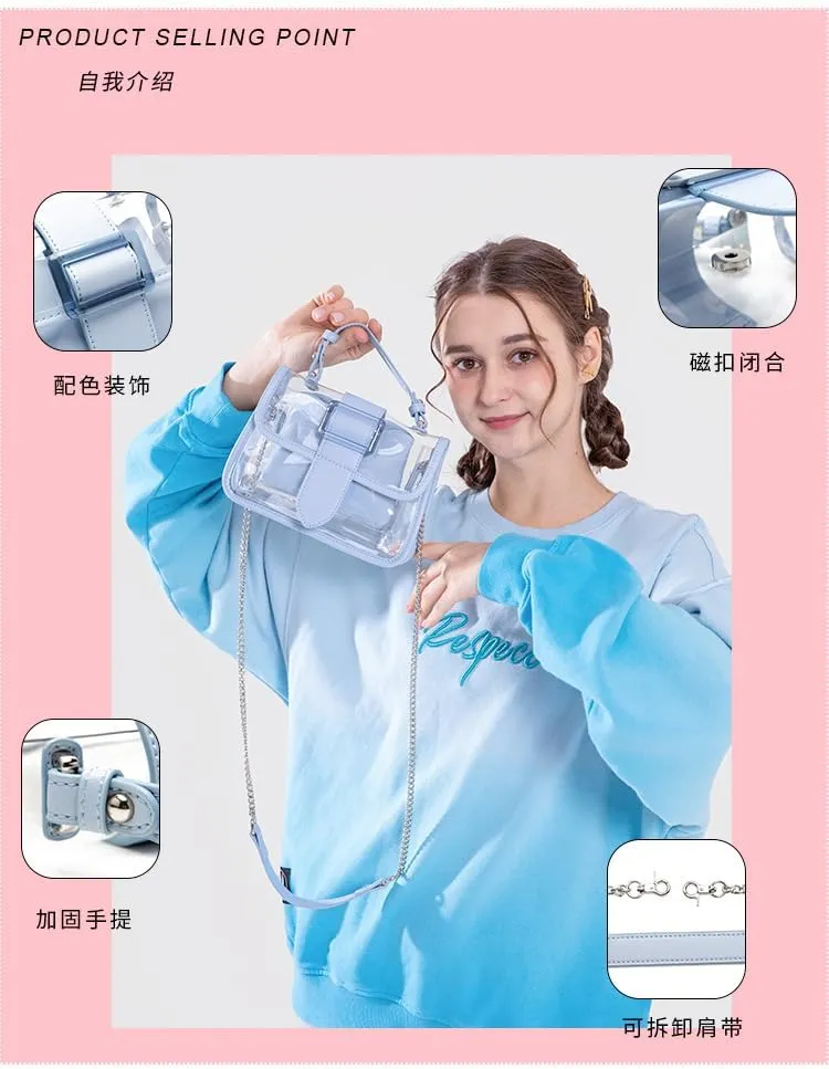 Clear Shoulder Bag Purse 2 In 1 Transparent Crossbody Bag Y2K Handbag Fairy Grunge Aesthetic Shoulder Crossbody Bag
