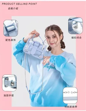 Clear Shoulder Bag Purse 2 In 1 Transparent Crossbody Bag Y2K Handbag Fairy Grunge Aesthetic Shoulder Crossbody Bag