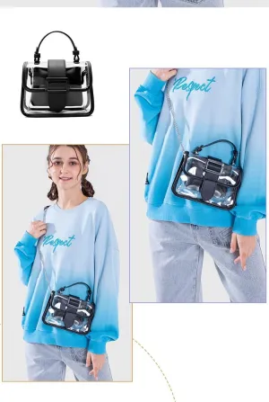 Clear Shoulder Bag Purse 2 In 1 Transparent Crossbody Bag Y2K Handbag Fairy Grunge Aesthetic Shoulder Crossbody Bag