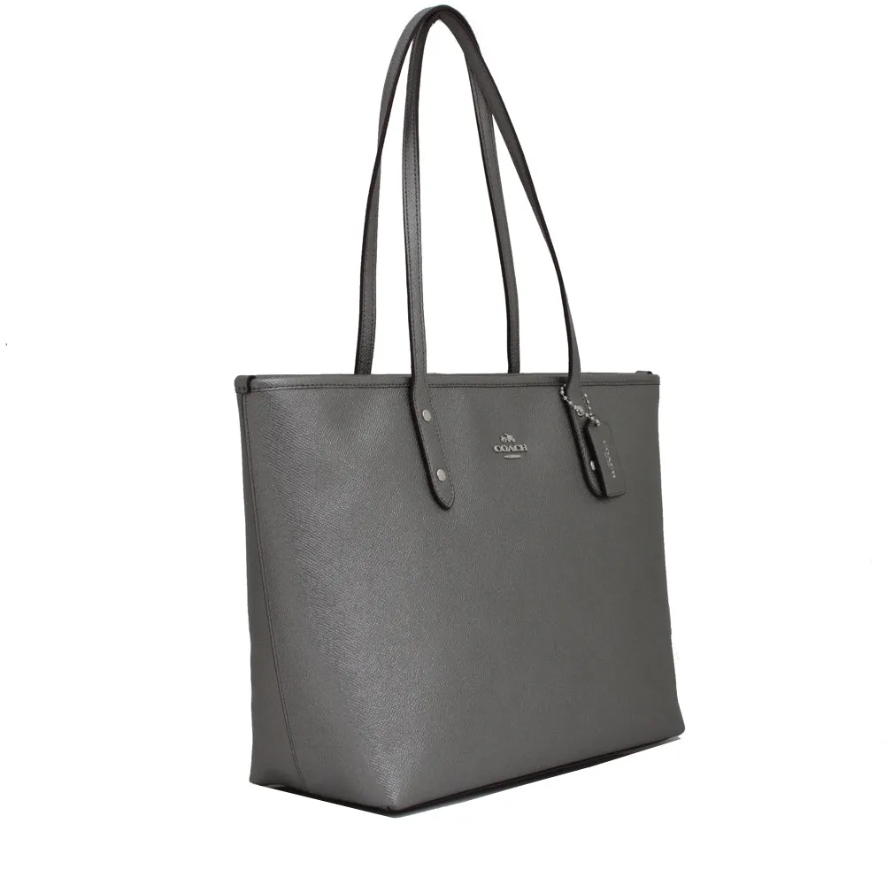 Coach 27515 City Zip Tote Bag- Gunmetal