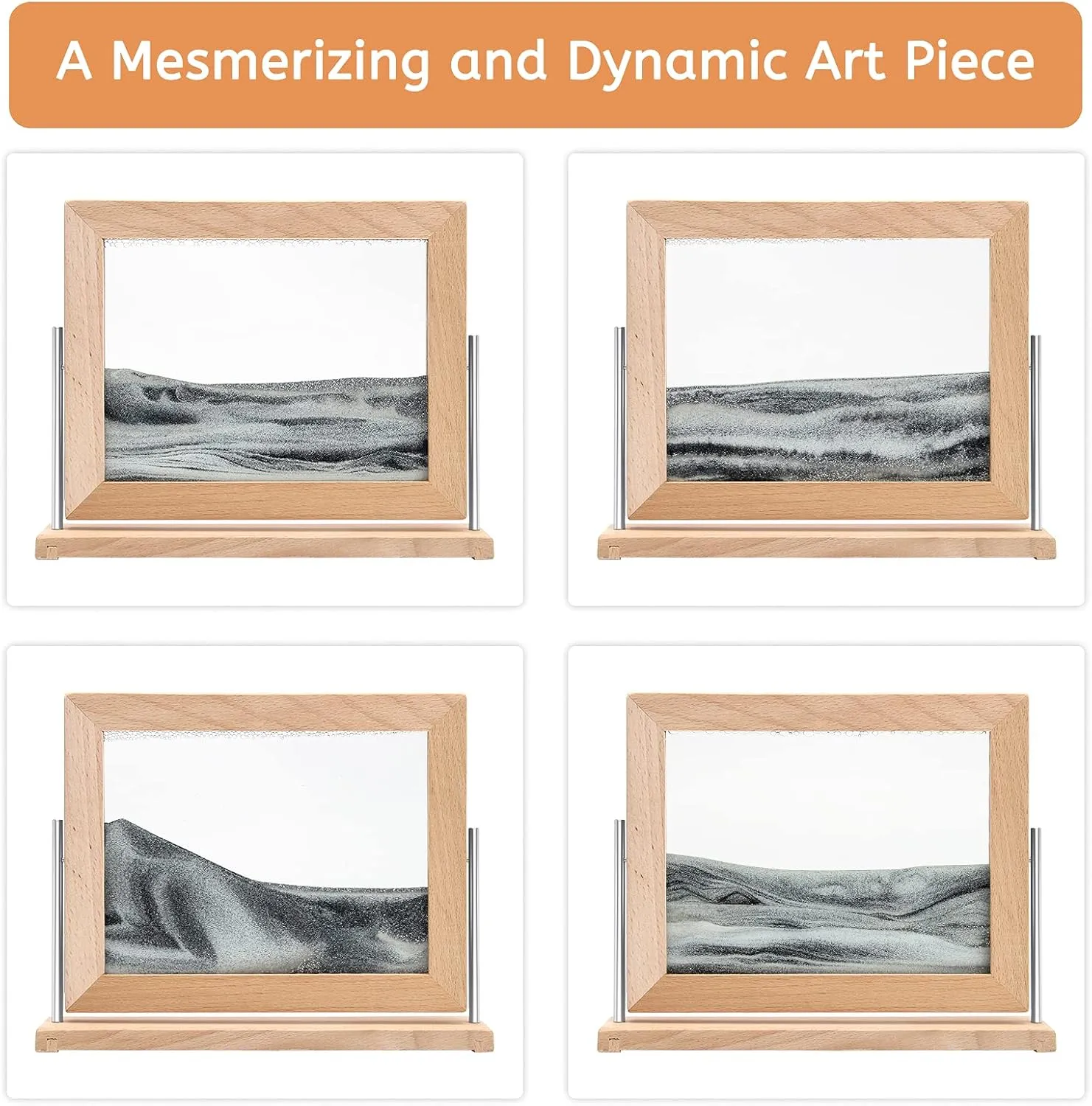 Coitak Moving Sand Art Picture, Dynamic Sand Picture, Desktop Moving Sand Art for Home Decor and Office