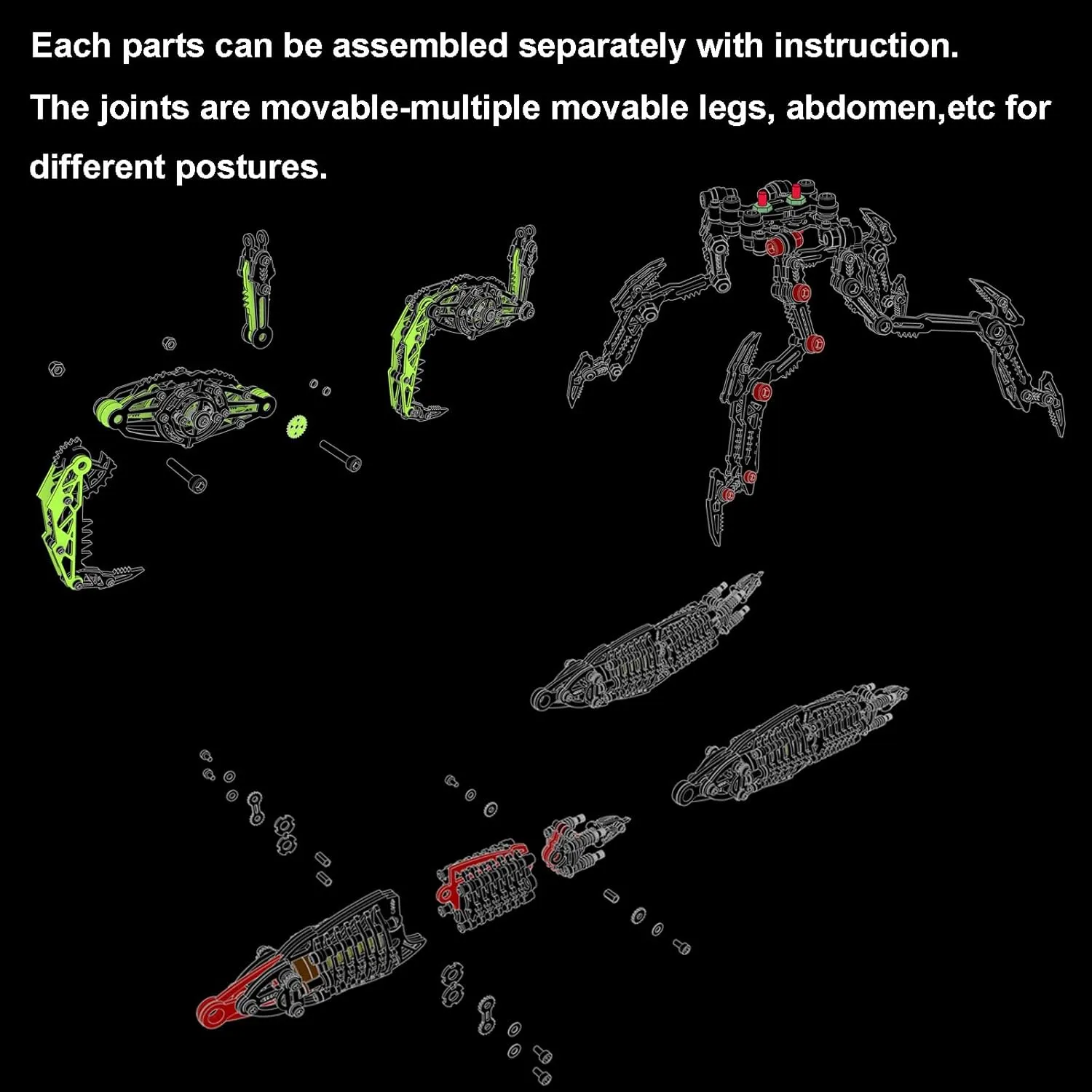 Colorful 3D Metal Puzzles for Adults Mantis Model with Light, DIY 3D Mechanical Mantis Metal Model Kits to Build for Adults with Tool, Desktop Building Toys for Adults/Teens (B)