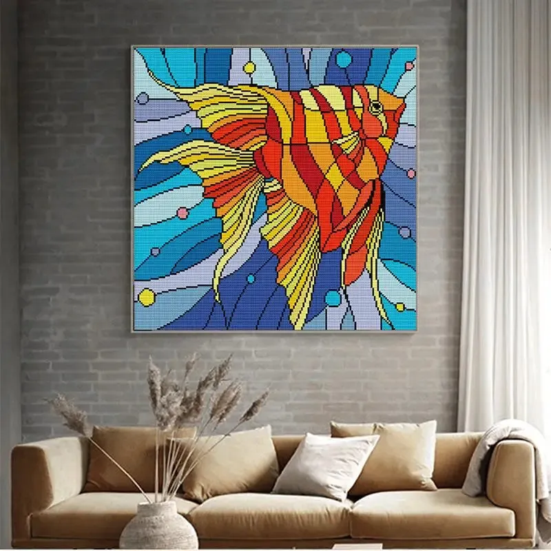 Colorful Butterfly Fish Pattern - Cross Stitch Kits