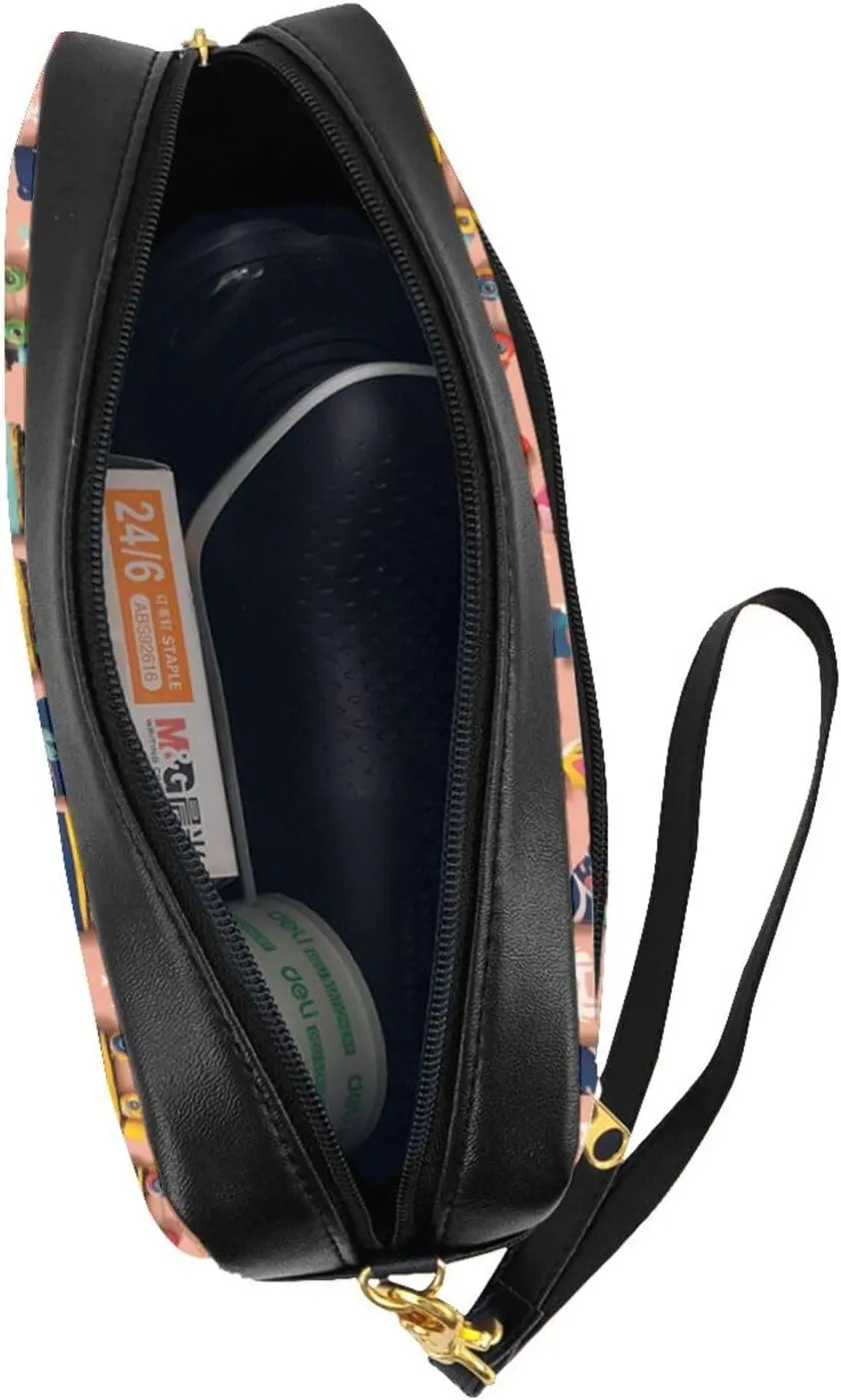 Colorful Roller Skates Print Portable Makeup Bag,Travel-Friendly Design,Versatile Mini Makeup Pouchtion
