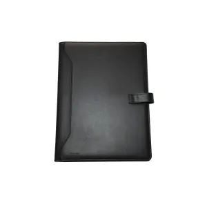 Conference folder with front locking strap
