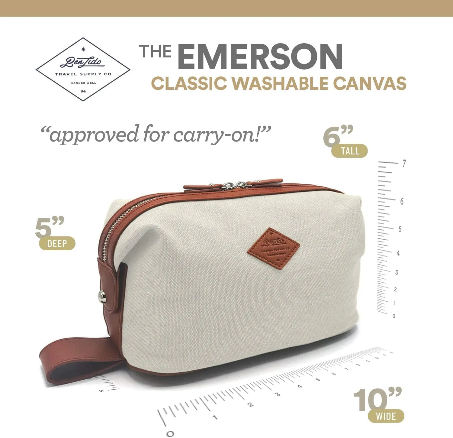 Convenience Kits International Premium Canvas Toiletry Bag (Ivory)