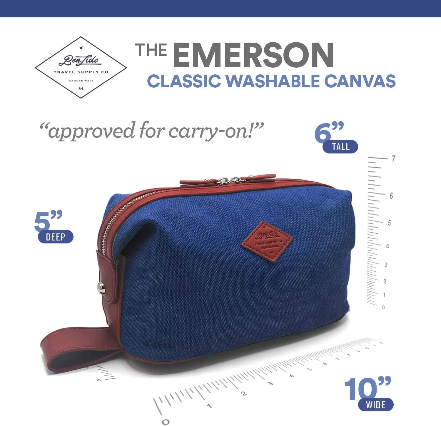 Convenience Kits International Premium Waterproof Canvas Toiletry Bag (Navy)