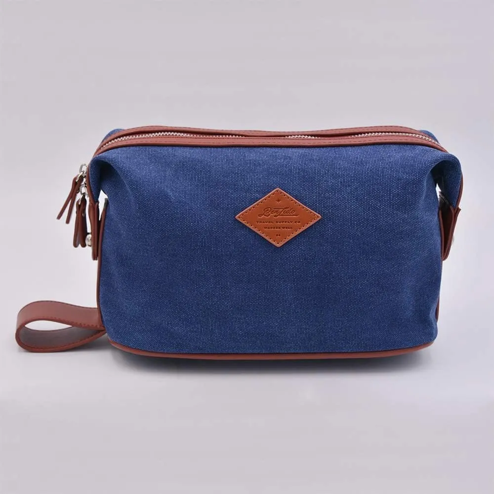Convenience Kits International Premium Waterproof Canvas Toiletry Bag (Navy)