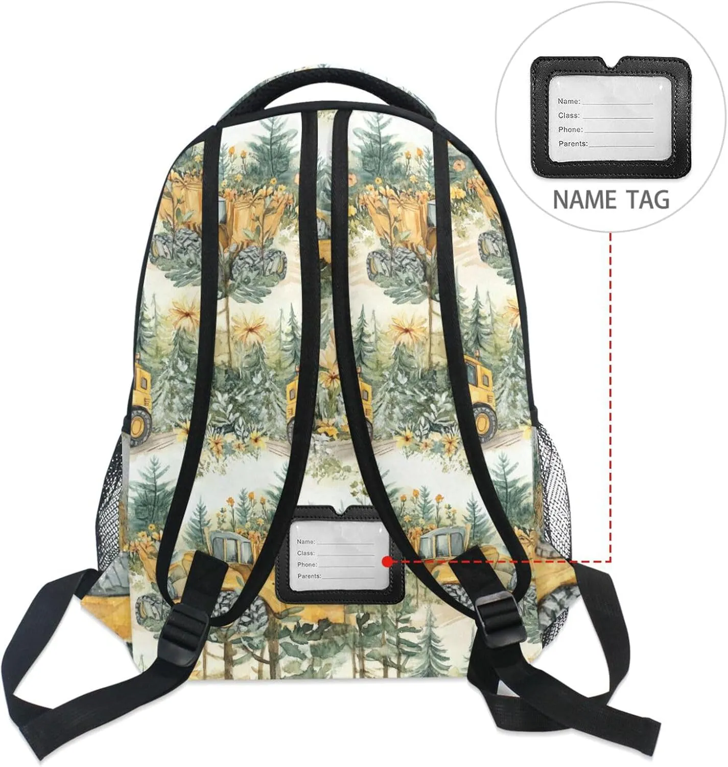 Cool Backpacks for Women Men Fashion Outdoor Backpack with Chest Strap Gift Men & Women Construction Truck Cartoon Grader Personalized