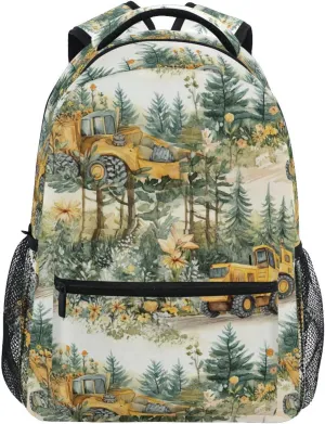 Cool Backpacks for Women Men Fashion Outdoor Backpack with Chest Strap Gift Men & Women Construction Truck Cartoon Grader Personalized