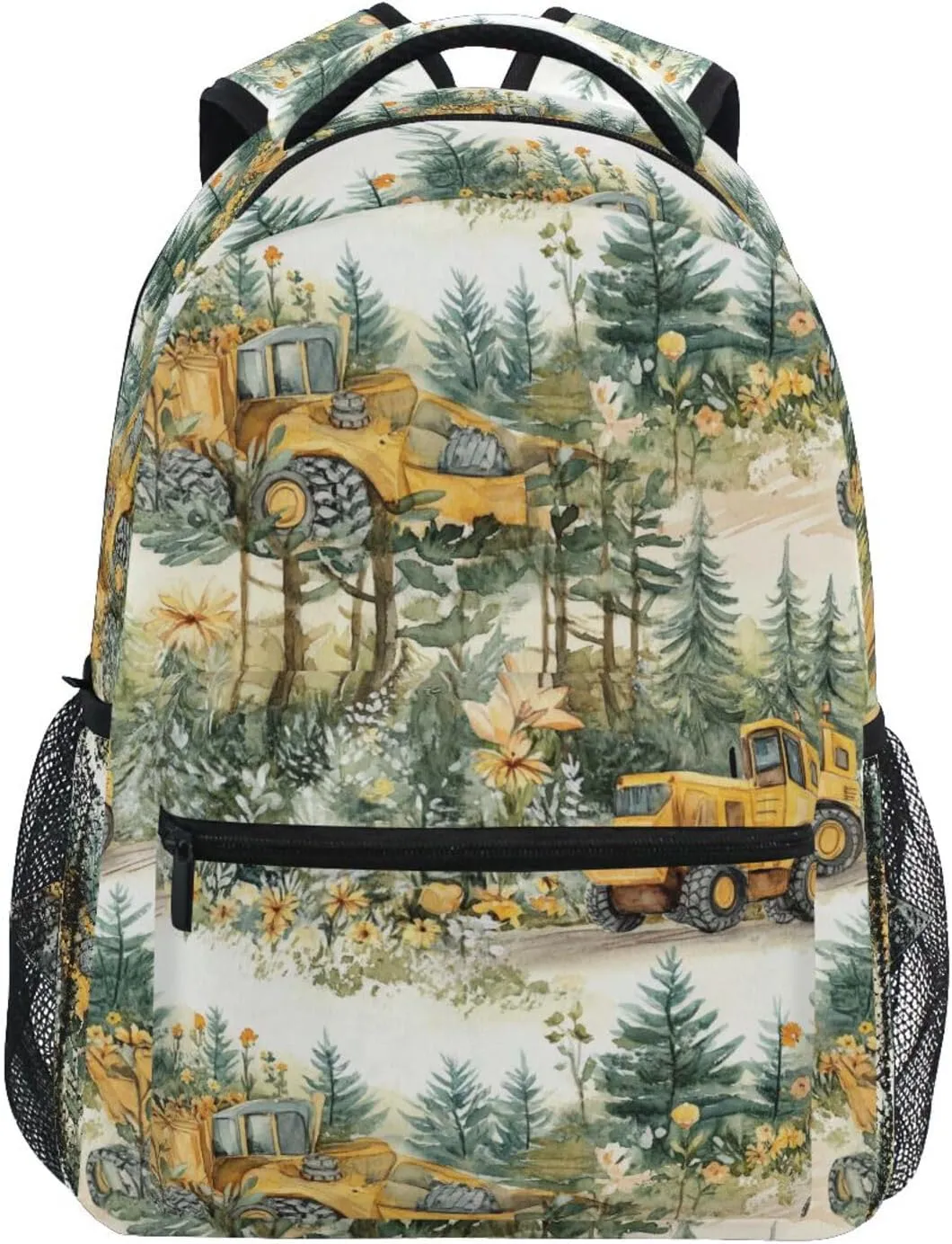 Cool Backpacks for Women Men Fashion Outdoor Backpack with Chest Strap Gift Men & Women Construction Truck Cartoon Grader Personalized