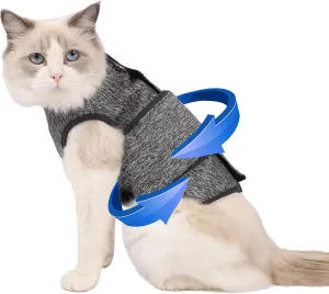 Coppthinktu Cat Anxiety Jacket, Anxiety Vest for Cats, Cat Anti Anxiety Vest, Shirt for Cat, Cats Calming Wrap Vet Recommended Calming Solution Vest for Fireworks, Travel, Separation
