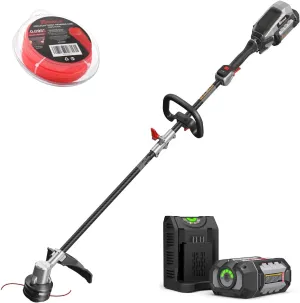 Cordless Weed Wacker, ENHULK 58V 16" String Trimmer - Carbon Fiber, 3-Speed Setting, Brushless Trimmer with EZ-HMI LED Control Panel, Fast Load Bump Feed, 2.5Ah Battery/Charger Included